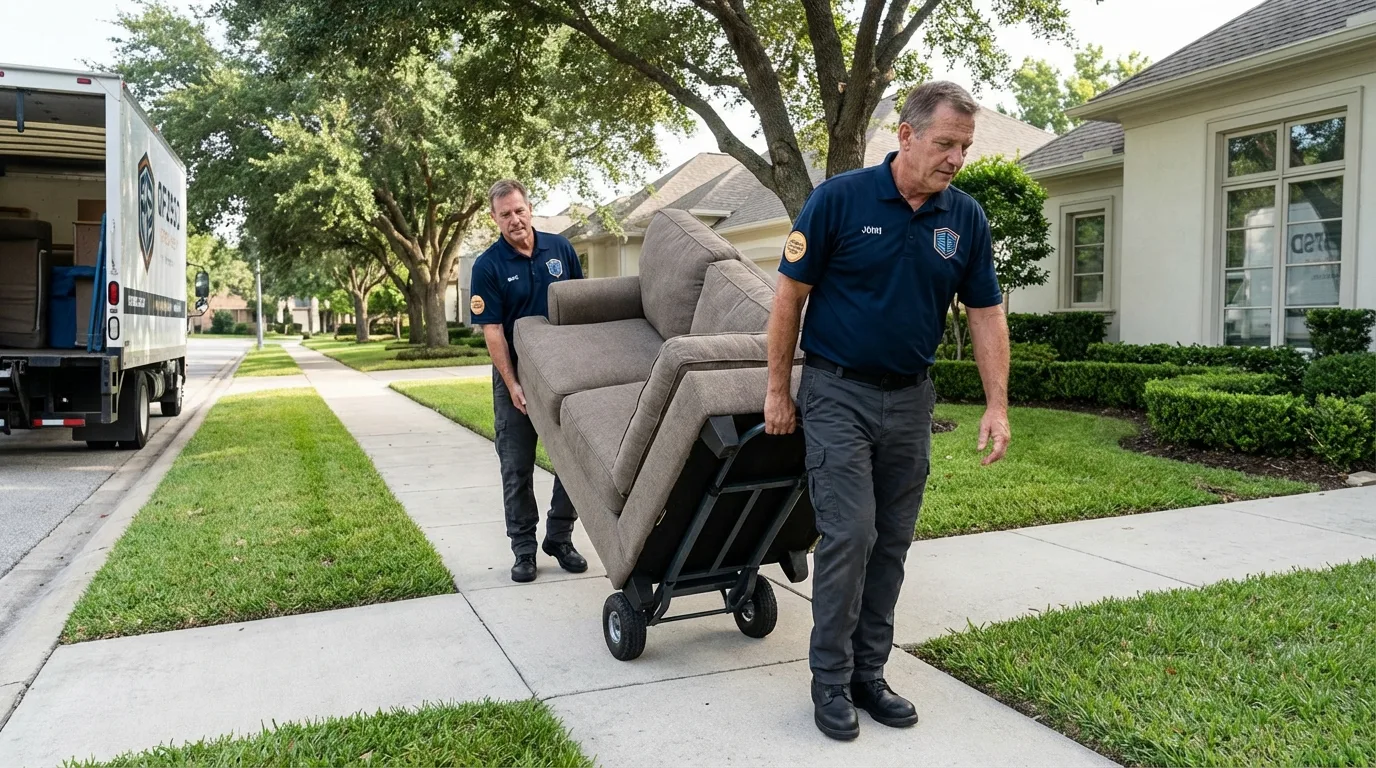 Local residential moving crew loading furniture in Clifton, CO